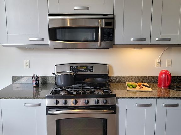 A gas stove plus plenty of counter space