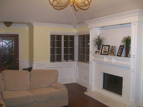 raised paneling and custom fireplace! 