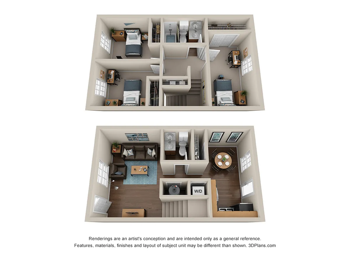 Floor plan 3 Bed 1.5 Bath TH