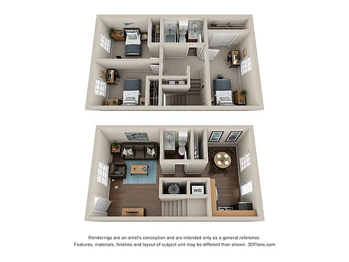 Floor plan 3 Bed 1.5 Bath TH