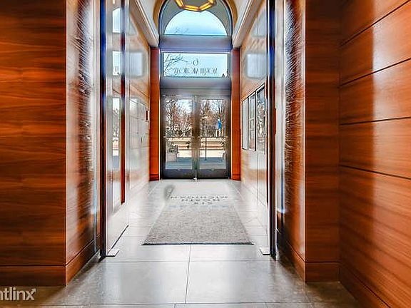 Building entrance, your gateway to Millennium Park and the l