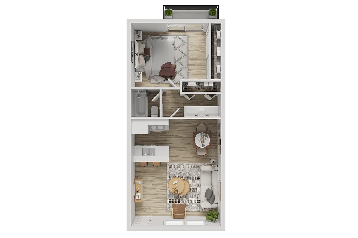 Floor plan 1x1 Small Platinum