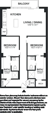 Floor plan 2 Bed/2 Bath-B4