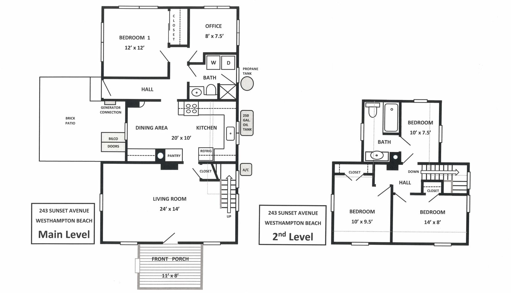 Floor Plans - Main & Second Levels