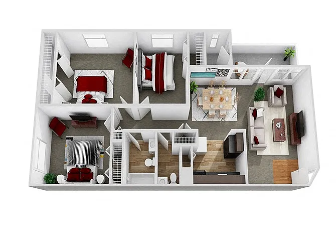 Floor plan 3 Bedroom 1.5 Bathroom