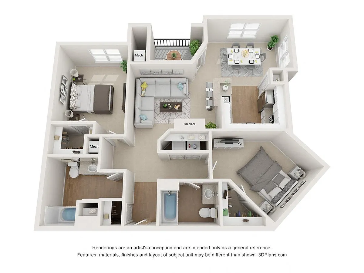 Floor plan Clarendon 2B2B