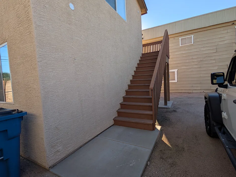 Stair case leading up to Unit B