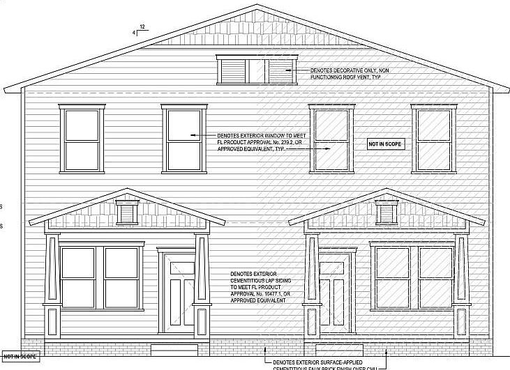 Front View from Approved Plans