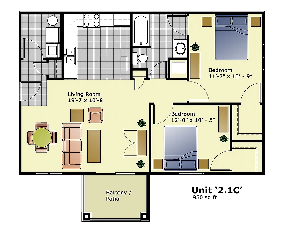 Floor plan 2-1 E