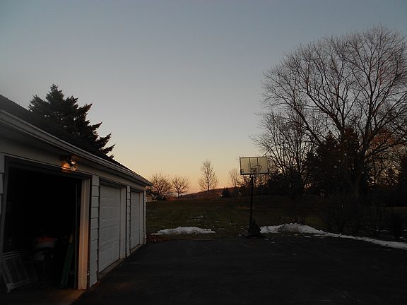Backyard at sunset