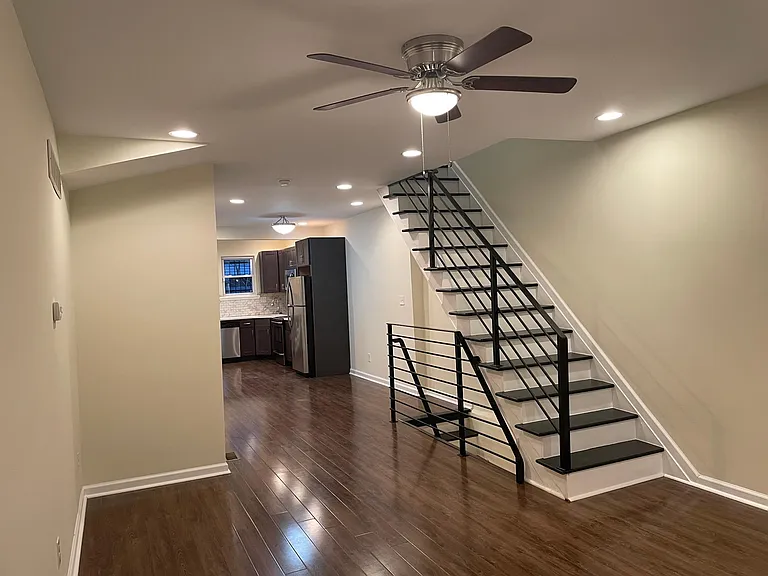 Living room looking to back of house