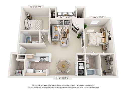 Floor plan Two Bedroom