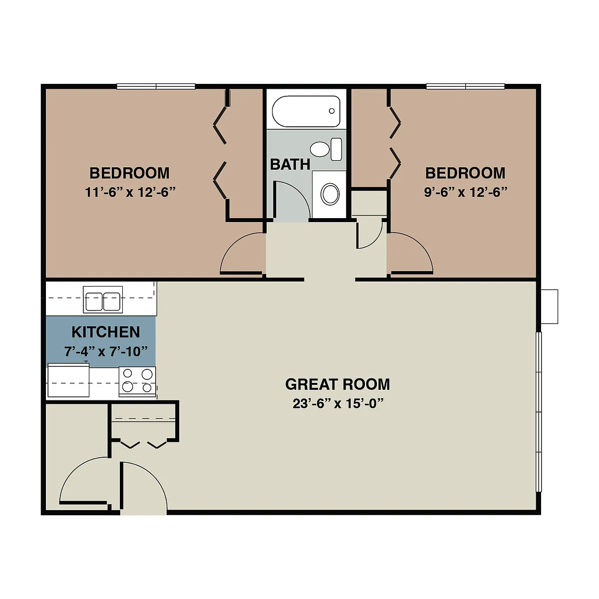 Floor plan 2A - 2 Bedroom
