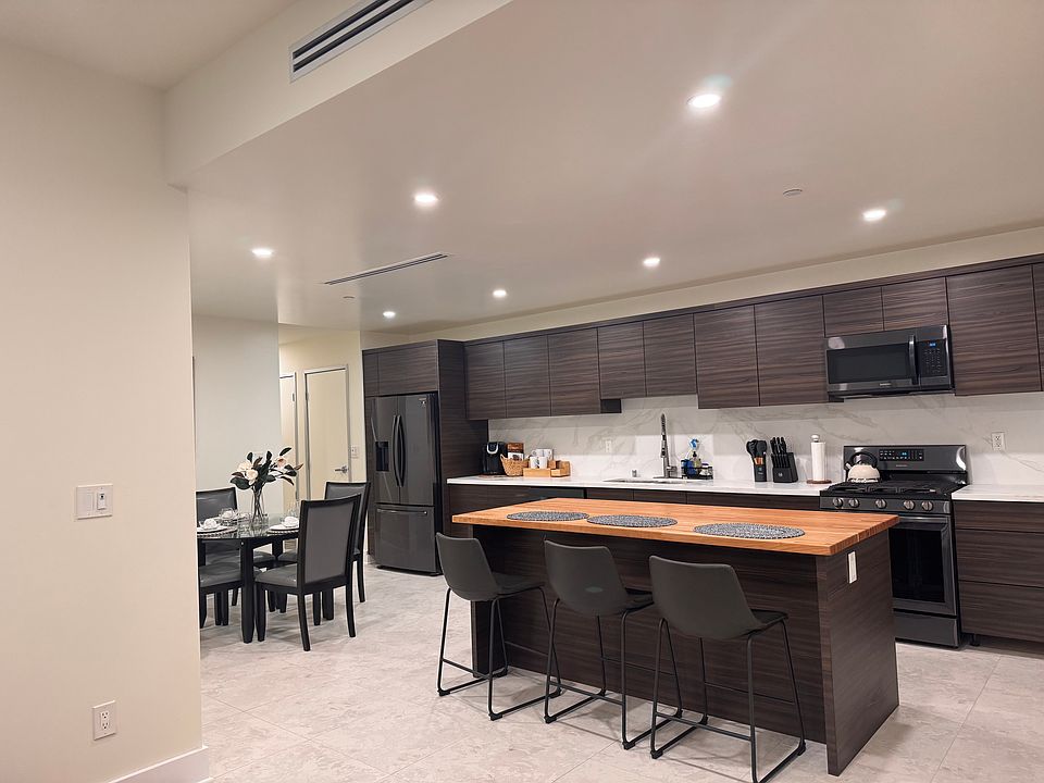 Spacious eat-in kitchen with powered island.