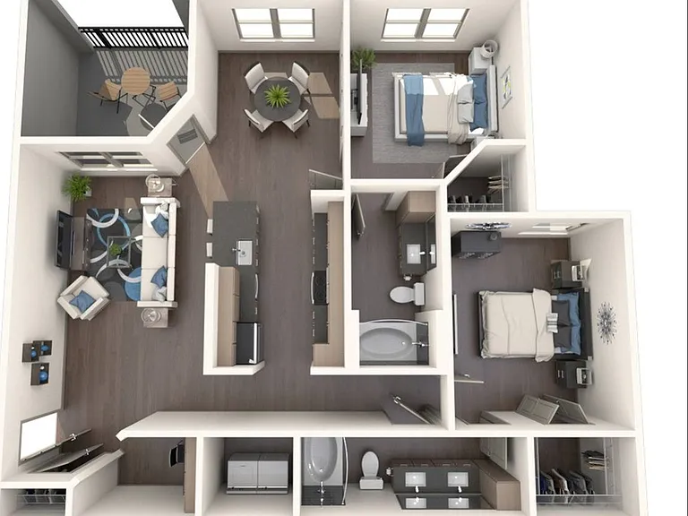2 Bedroom | 2 Bath | 1195 SF 2 Bedroom | 2 Bath | 1195 SF