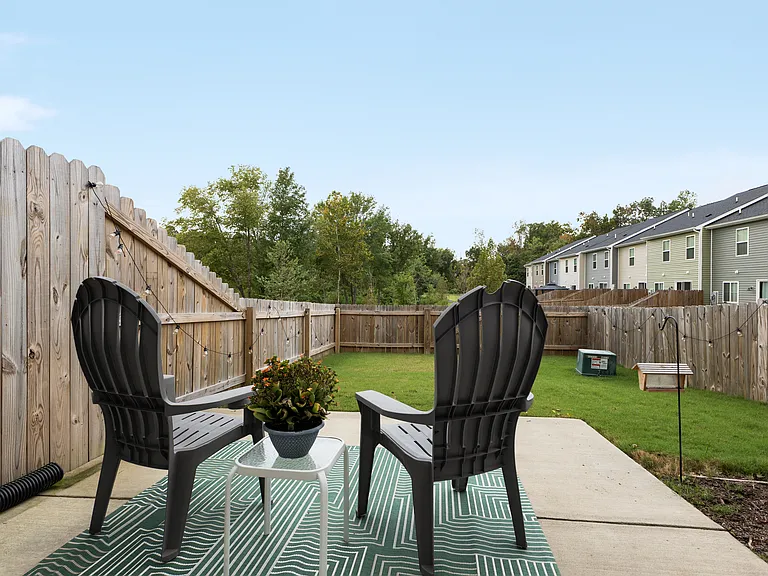Fenced in backyard