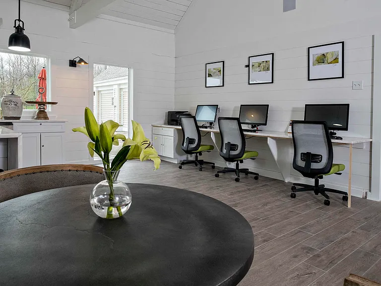 Business Center with Computers and Printer