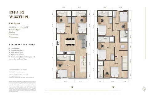 Floor plan Private Ensuite Room at 1348 Student Co-Living