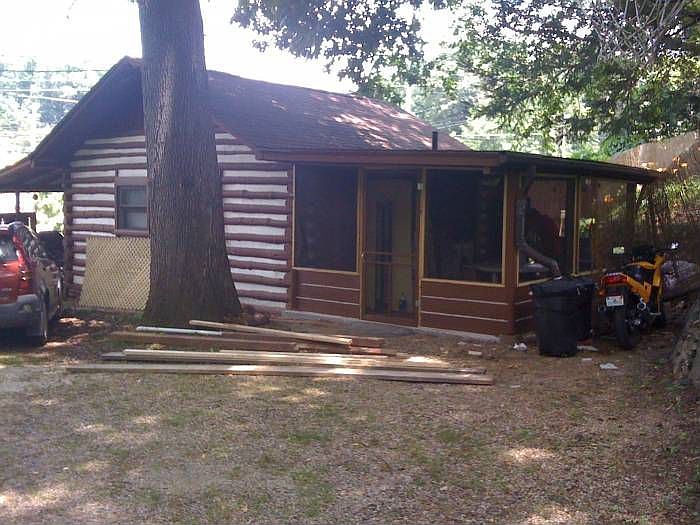 Side with porch in back