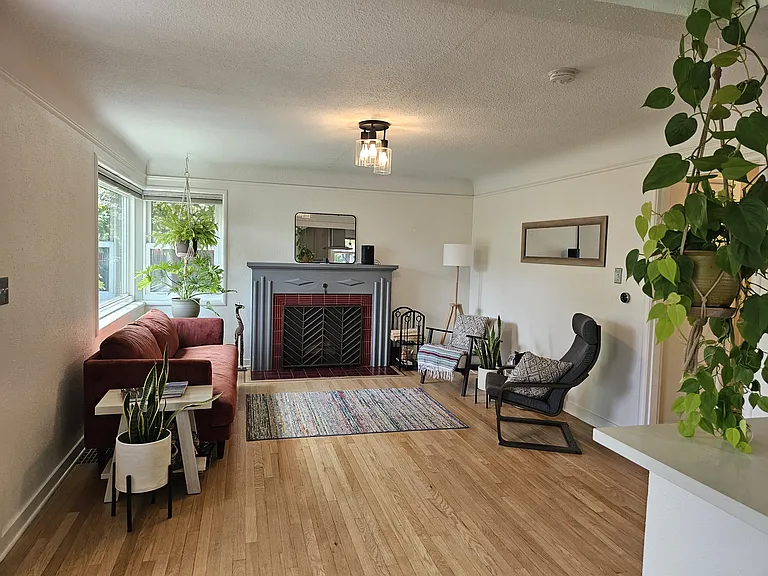 Functional cozy wood-burning fireplace