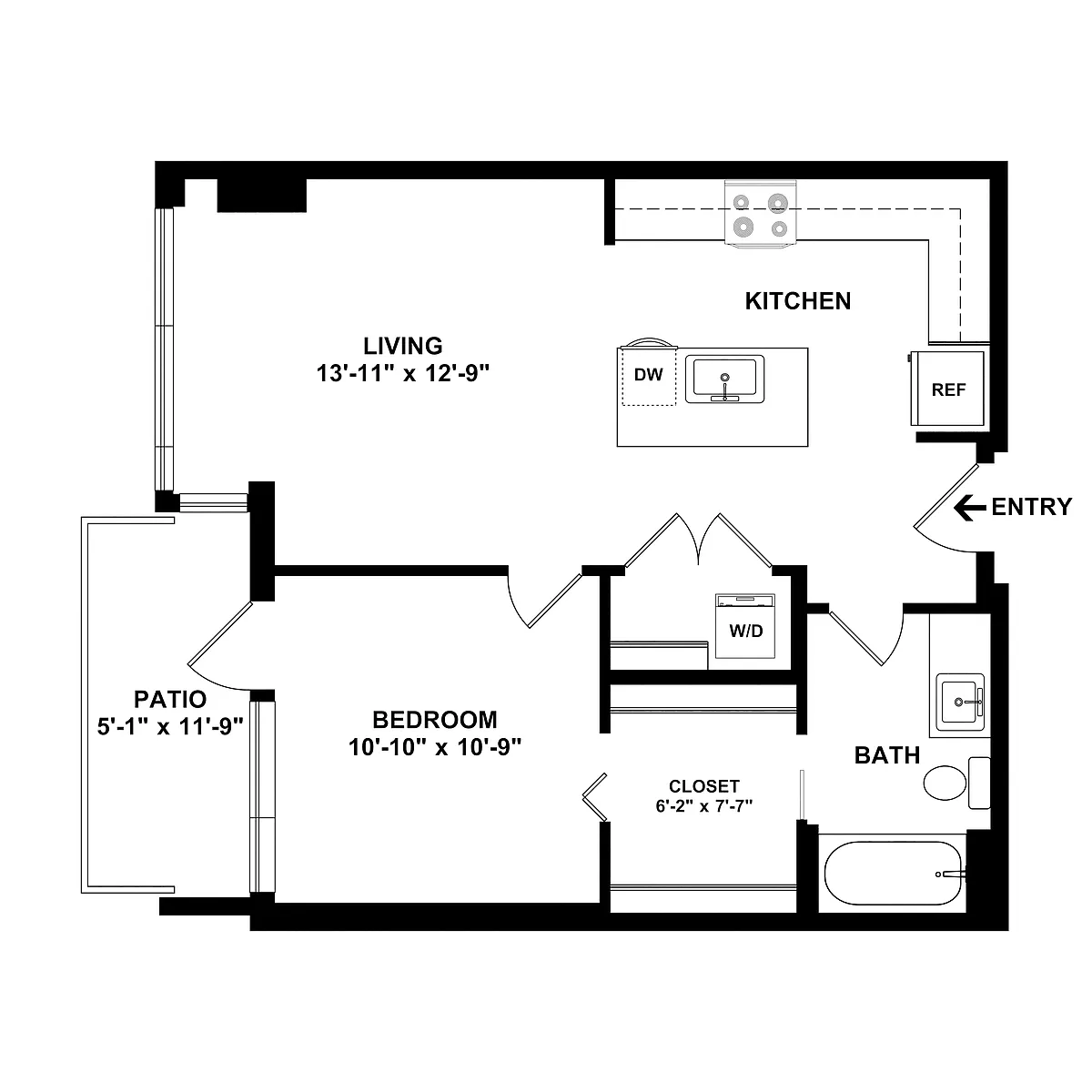 Floor plan 1x1_UnitB