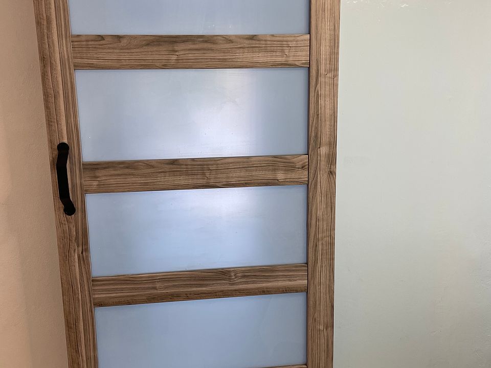 Privacy barn door for bedroom.