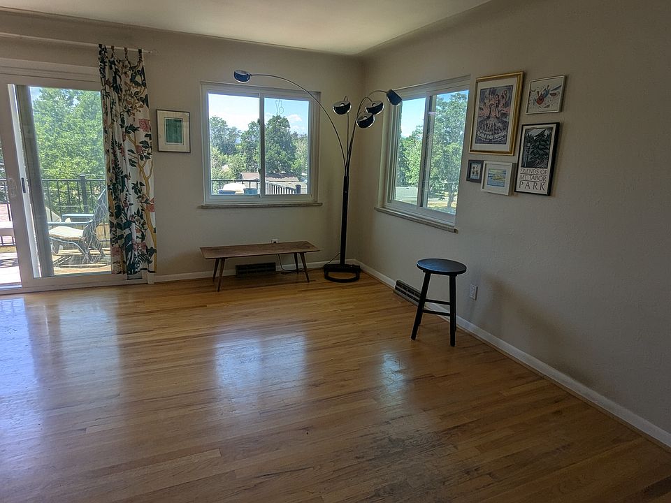 living room with balcony