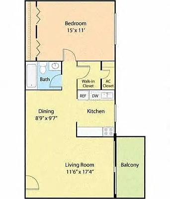Floor plan One Bedroom