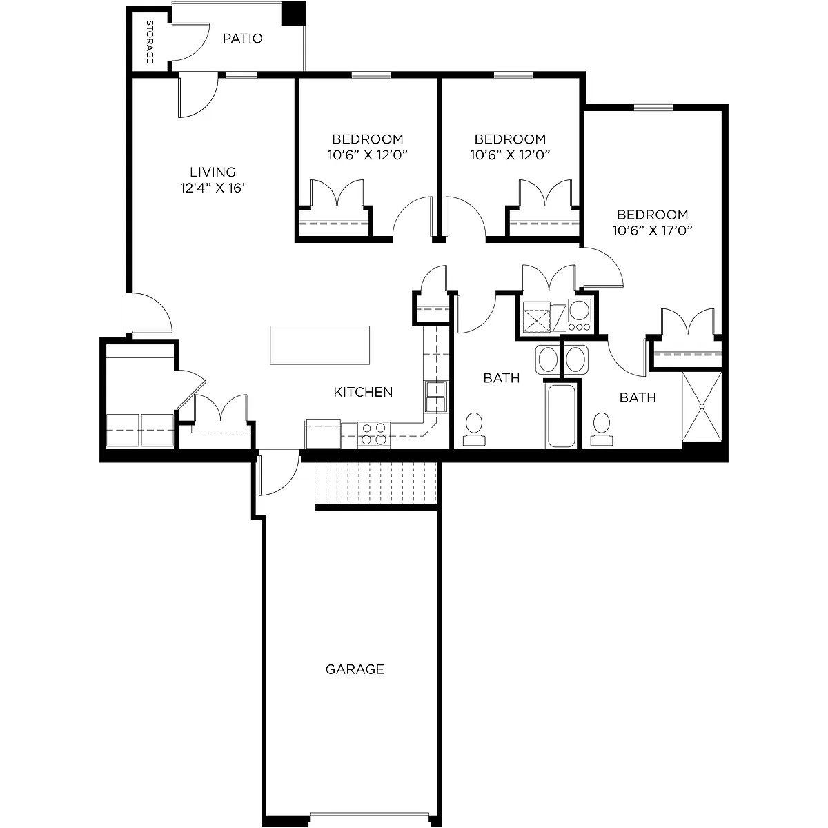 Floor plan Oquirrh-Main floor with attached garage (ADA)