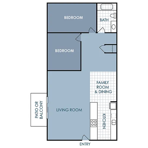 Floor plan 2 Bedroom 1 Bathroom