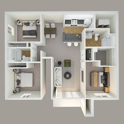 Floor plan 2 bedroom/ 2 bath