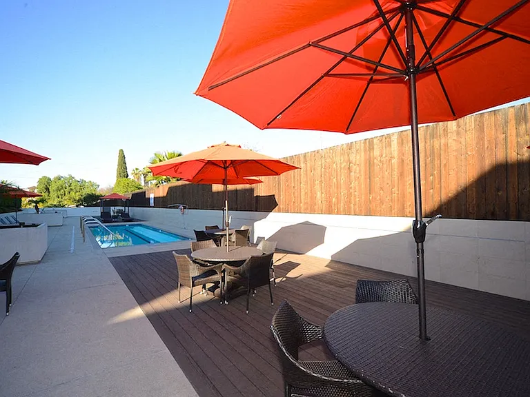 Sun deck relationation at 12th Street Lofts in National City, California.