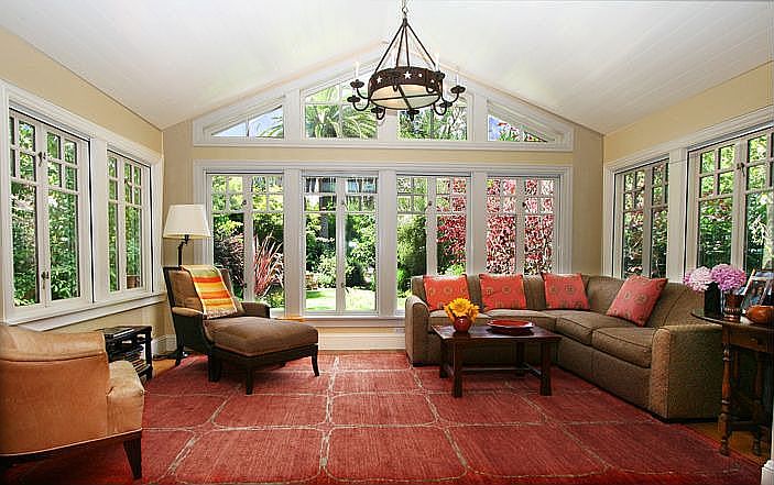 Great room with views of expansive gardens beyond