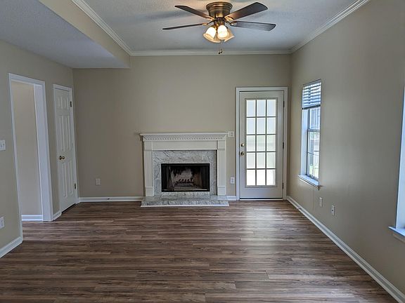 Living Room with wood burning fireplace