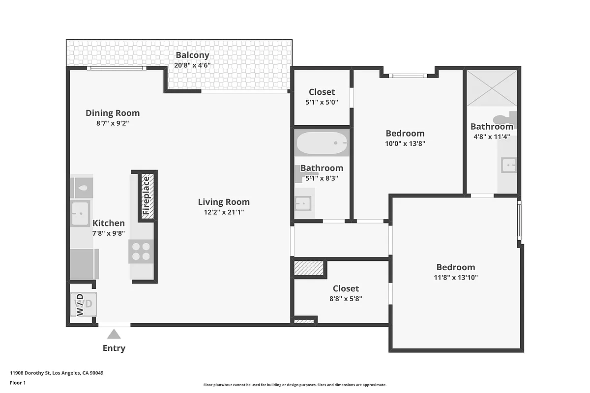 Floor plan 2 Bed 2 Bath