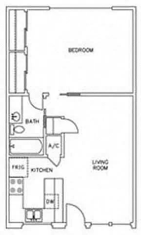 Floor plan 1 Bedroom 1 Bathroom