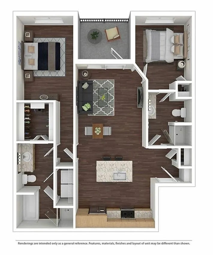 Floor plan B1 - Two Bedroom, Two Bathroom