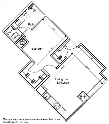 Floor plan 1BR 1E