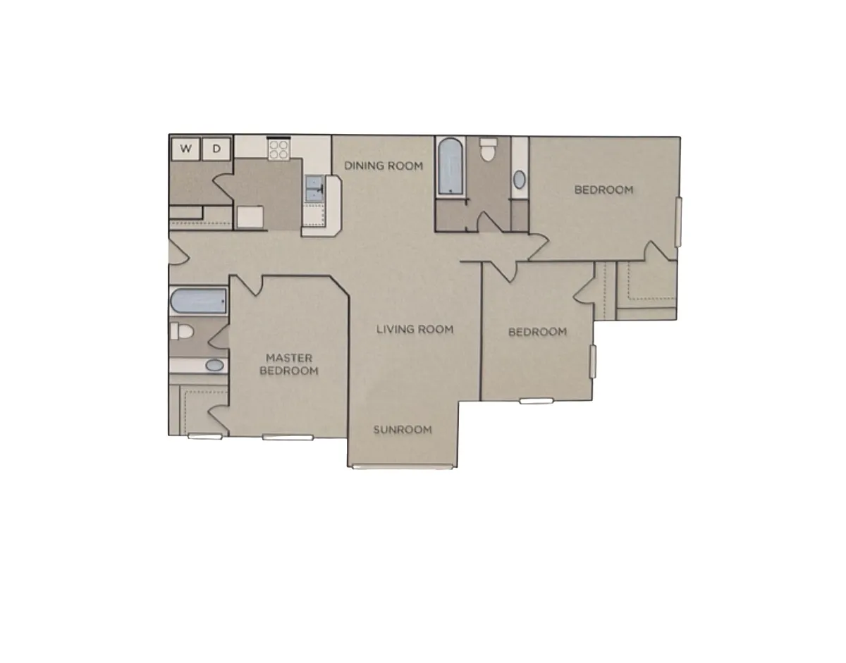 Floor plan 3 bed 2 bath