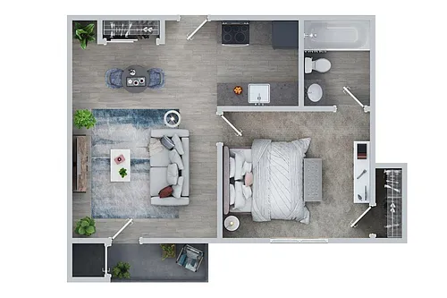Floor plan One Bedroom - Classic