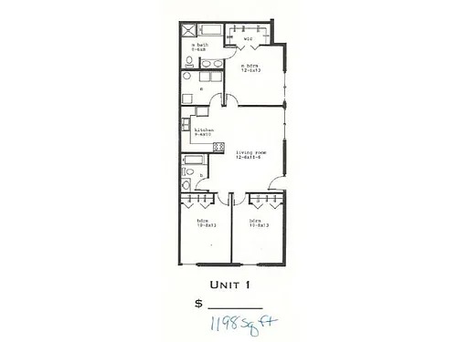 Floor plan 3-Bed Apartments