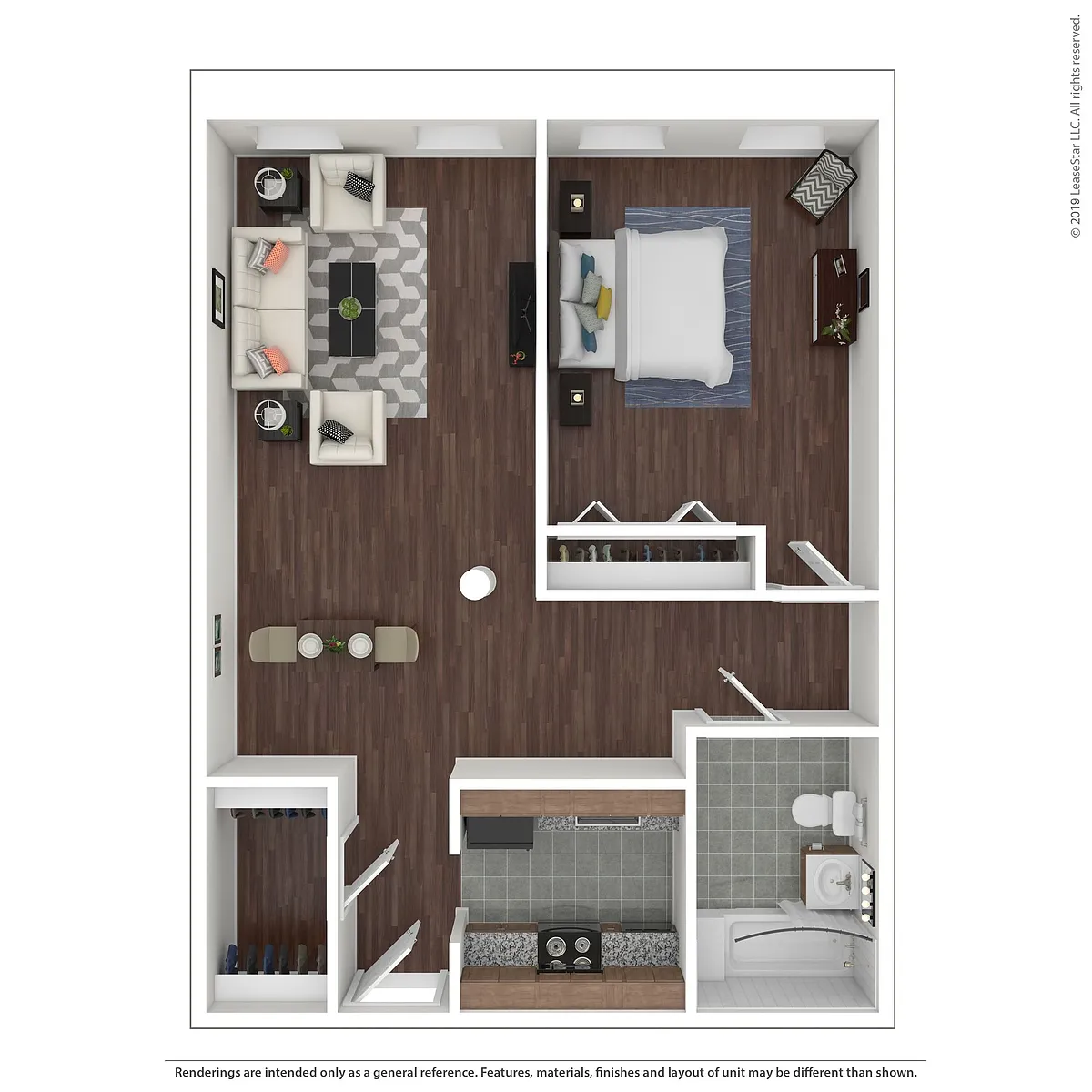 Floor plan One Bedroom Market