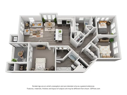 Floor plan C1- 3 Bedroom 2 Bath