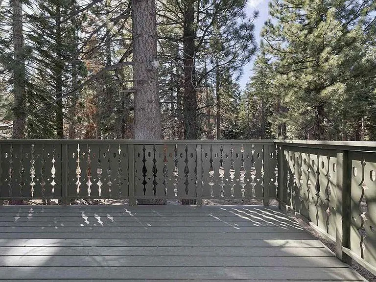 Deck with forest view.