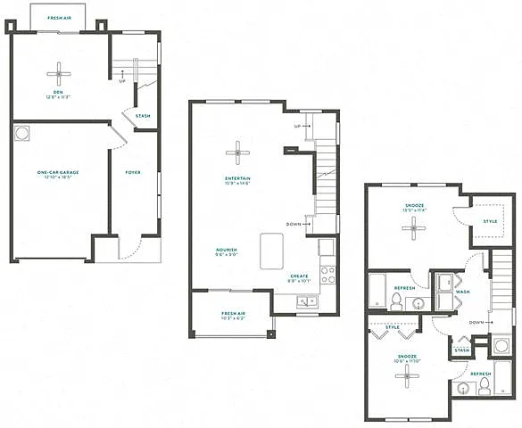 Floor plan 2G Den Townhome Renovation 4