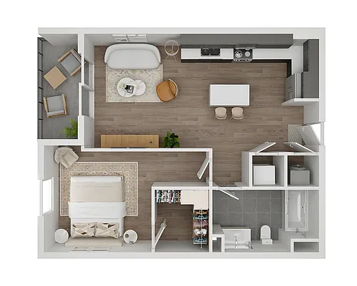 Floor plan 1 BDR 13