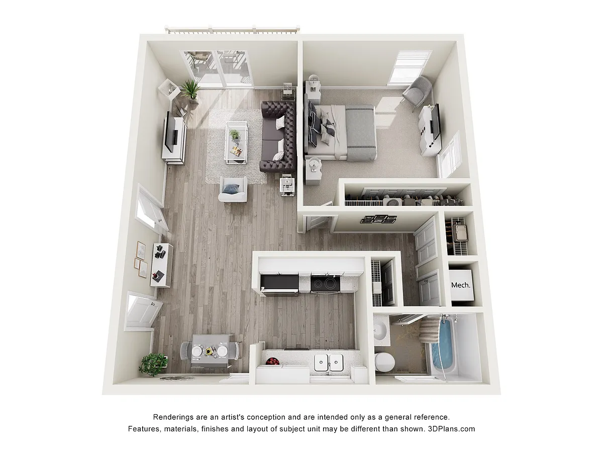 Floor plan One Bedroom Type L