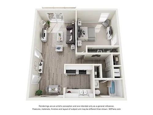 Floor plan One Bedroom Type L