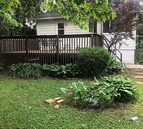 Deck with shaded yard