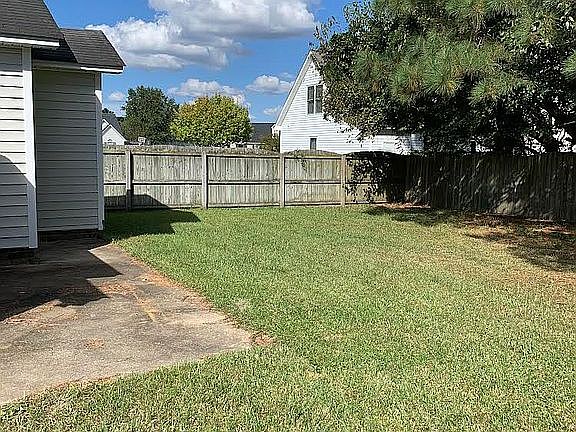 Fenced in back yard